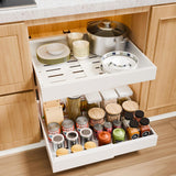 White adjustable out cabinet organiser, 2 pack.