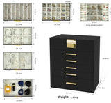 CARLA HOME  6-Layer Large Jewelry Organizer Box for Women with Mirror, Drawers, Hooks & Dividers for Rings, Necklaces, Bracelets, Ideal Gift for Women (Black)