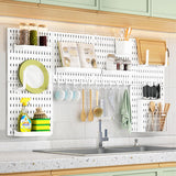 Pegboard wall organiser.