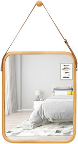 CARLA HOME bamboo hanging wall mirror, 40x33 cm.