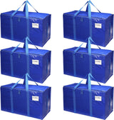 CARLA HOME 6-Pack Large Moving Storage Bags with Zippers & Handles with 95 Litres Capacity for Space Saving, Travel