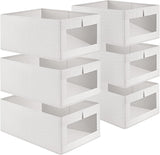 CARLA HOME 6 Pack Closet Storage Bins with Clear Window for Shelves, Clothes, Toys, Wardrobe & Bedroom Organization