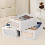 CARLA HOME 6 Pack Closet Storage Bins with Clear Window for Shelves, Clothes, Toys, Wardrobe & Bedroom Organization