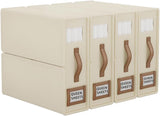 Beige bed sheet organiser, set of 4, foldable.