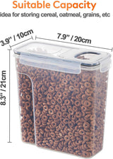 CARLA HOME Airtight Cereal Storage Containers BPA-Free Food Dispensers with Pouring Lids for Pantry & Kitchen (4 Pack 2,5L)