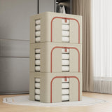 Beige bins, 66L, 3 pack, stackable, foldable.