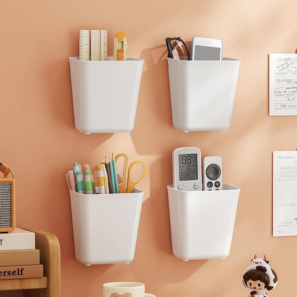 CARLA HOME 4-Pack Self-Adhesive Wall Storage Box for Cabinet Doors, Kitchen, Bathroom & Office