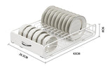 CARLA HOME Pull Out Dish Rack for Kitchen Cabinet with Slide Out Drawer Organizer for Plates, Bowls & Utensils