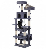 Carla Home 180cm Cat Tree Tower for Indoor Cats with Plush Perches, Dual Condos.