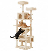 Carla Home 180cm Cat Tree Tower for Indoor Cats with Plush Perches, Dual Condos.