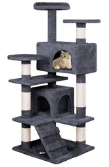 CARLA HOME 180cm Cat Tree Tower for Indoor Cats with Plush Perches, Dual Condos