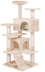 Carla Home 180cm Cat Tree Tower for Indoor Cats with Plush Perches, Dual Condos.