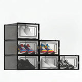 CARLA HOME 6-Pack Clear Stackable Shoe Storage Boxes - Black - Shoe Box Storage