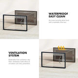 CARLA HOME 6-Pack Clear Stackable Shoe Storage Boxes - Black - Shoe Box Storage