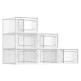 CARLA HOME 6-Pack Clear Stackable Shoe Storage Boxes - White - Shoe Box Storage
