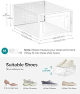 CARLA HOME 12-Pack Clear Shoe Storage Boxes - Stackable - White - Shoe Box Storage