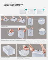 CARLA HOME 12-Pack Clear Shoe Storage Boxes - Stackable - White - Shoe Box Storage