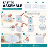 CARLA HOME 12-Pack Clear Stackable Shoe Storage Boxes - White - Shoe Box Storage