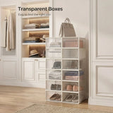 CARLA HOME 12-Pack Clear Stackable Shoe Storage Boxes - White - Shoe Box Storage