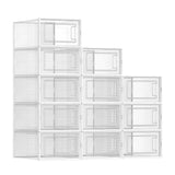 CARLA HOME 12-Pack Clear Stackable Shoe Storage Boxes - White - Shoe Box Storage