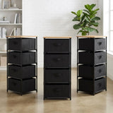 CARLA HOME 4 Drawer Fabric Storage Dresser - Steel Frame - Black - Storage Rack - Rustic