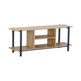 CARLA HOME Tv Stand Entertainment Console - Open Shelves - Oak - Brown - Rustic - Steel