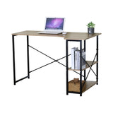 CARLA HOME Office Desk with 2 Shelves - Metal Frame - Natural - 120cm - Brown - Rustic