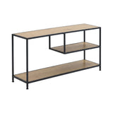 CARLA HOME Industrial Console Table - 3 Shelf Open Storage - Brown - Commodity Shelf