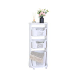 CARLA HOME 3 Tier Rolling Laundry Basket - White with Wheels - Basic - Plastic - 3 - tier Rolling Laundry
