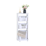 CARLA HOME 3 Tier Rolling Laundry Basket - White with Wheels - Basic - Plastic - 3 - tier Rolling Laundry