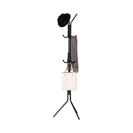 Carla Home Metal Coat Rack Stand 12 Hook Clothes Hanger Black Garment Rack.