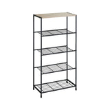 CARLA HOME 5 Tier Shoe Rack - Metal Mesh Organiser - Rustic Brown - Steel - Metal Mesh Shelves