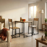 CARLA HOME 3 - Piece Dining Table Set - Square Table 2 Chairs - Brown - Dining Table