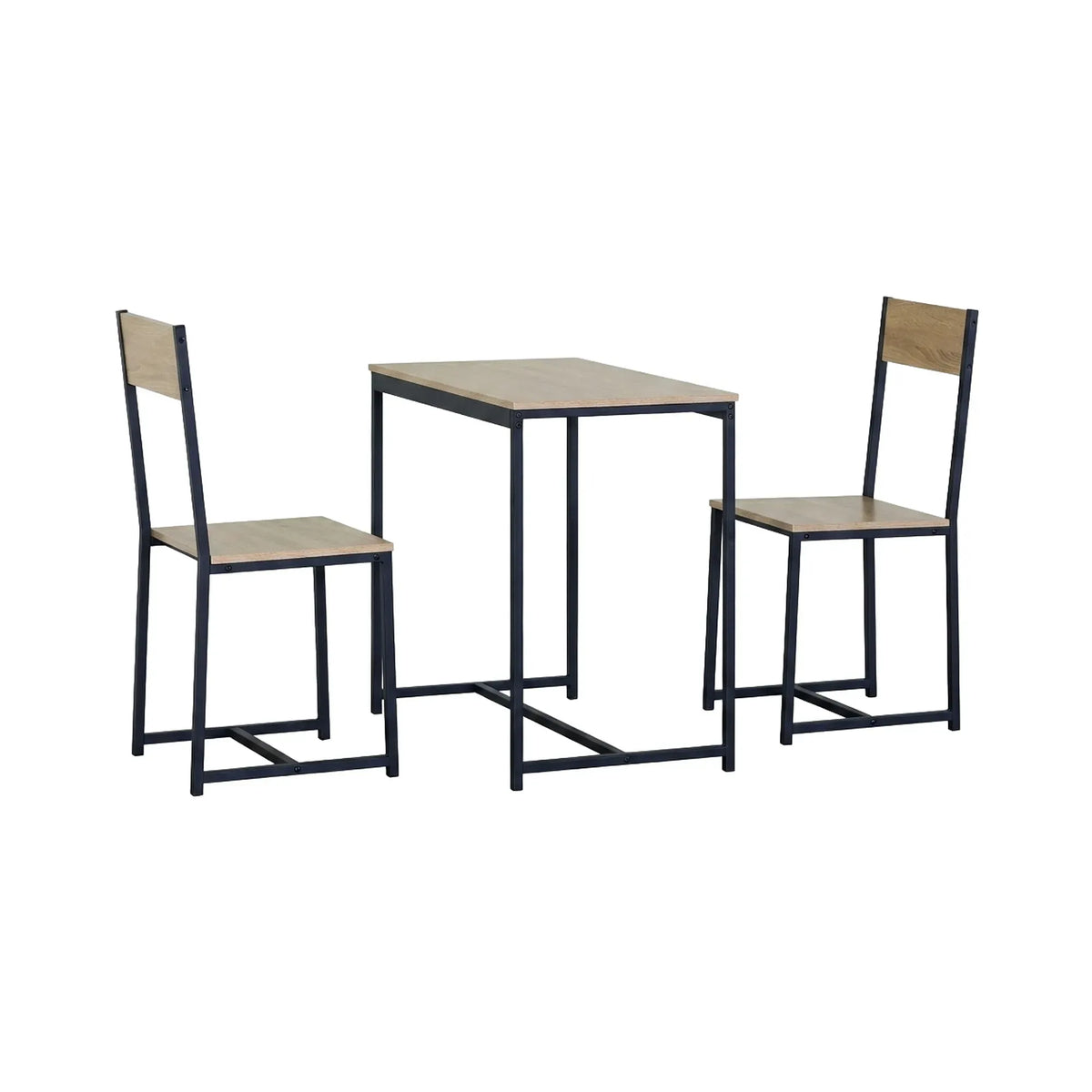 CARLA HOME 3 - Piece Dining Table Set - Square Table 2 Chairs - Brown - Dining Table