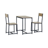 CARLA HOME 3 - Piece Dining Table Set - Square Table 2 Chairs - Brown - Dining Table