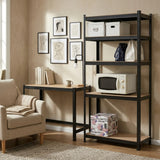 CARLA HOME 5 Tier Steel Shelving Unit - Garage Storage Shelf - Black - Modern