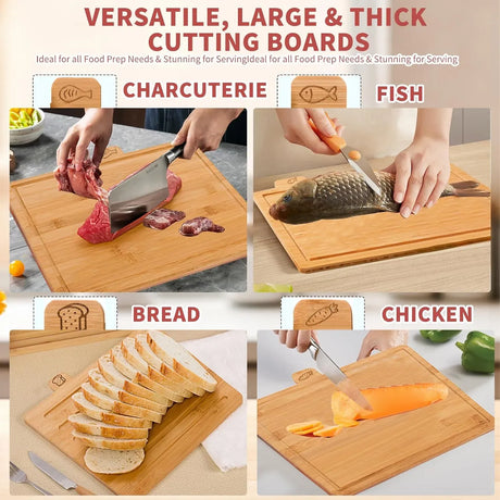 CARLA HOME bamboo cutting board, 4 pieces.