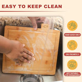 CARLA HOME Bamboo Cutting Board Set with Stand, 4 Pieces for Kitchen