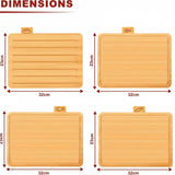 CARLA HOME Bamboo Cutting Board Set with Stand, 4 Pieces for Kitchen