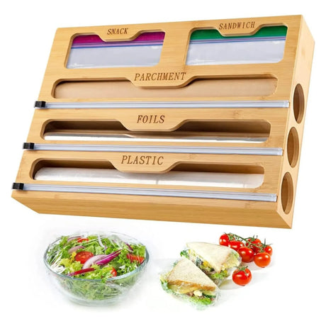 Bamboo dispenser, assembles without tools.