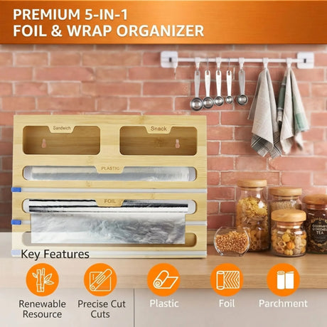 Bamboo dispenser, assembles without tools.