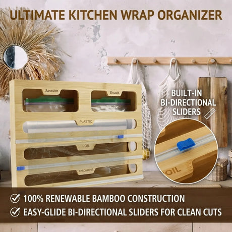 Bamboo dispenser, assembles without tools.