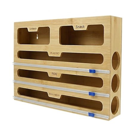Bamboo dispenser, assembles without tools.