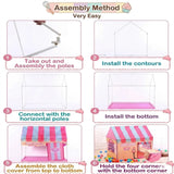CARLA HOME Kids Ice Cream Bakery Play Tent Pink Pop Up Playhouse - Outdoor Play Equipment Play Tents & Tunnels
