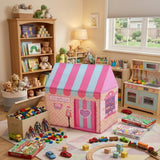 CARLA HOME Kids Ice Cream Bakery Play Tent Pink Pop Up Playhouse - Outdoor Play Equipment Play Tents & Tunnels