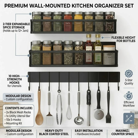 CARLA HOME Fridge magnetic spice rack, 3 pack.