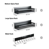 CARLA HOME 3 Pack Magnetic Spice Rack for Fridge Kitchen with Hook Bar