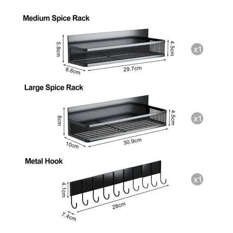 CARLA HOME Fridge magnetic spice rack, 3 pack.