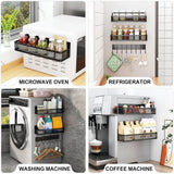 CARLA HOME 3 Pack Magnetic Spice Rack for Fridge Kitchen with Hook Bar