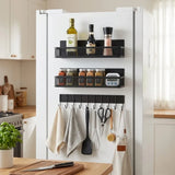 CARLA HOME 3 Pack Magnetic Spice Rack for Fridge Kitchen with Hook Bar